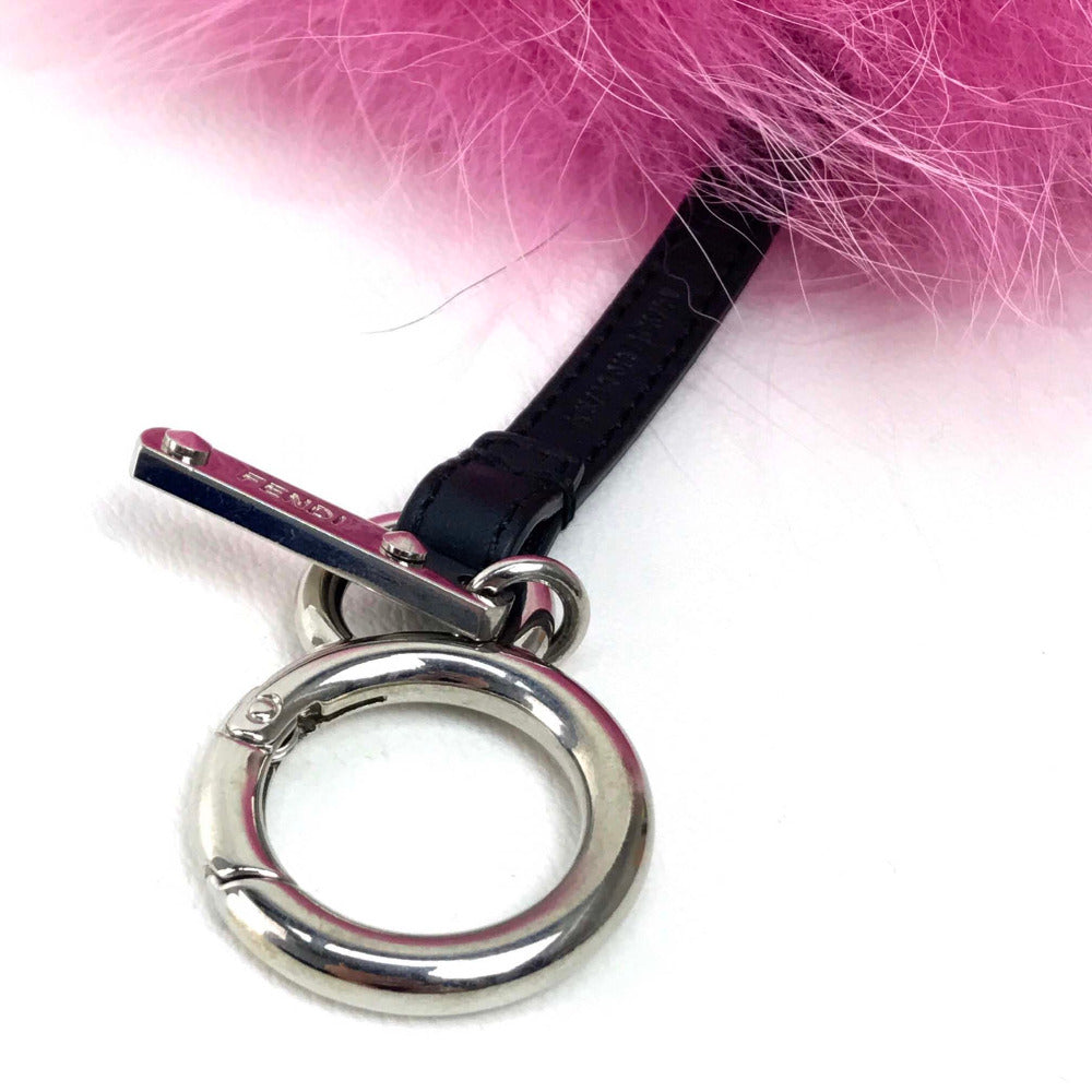 FENDI BAG BUGS Bag Bugs Key Ring Keychain Charm Fur Women's Pink