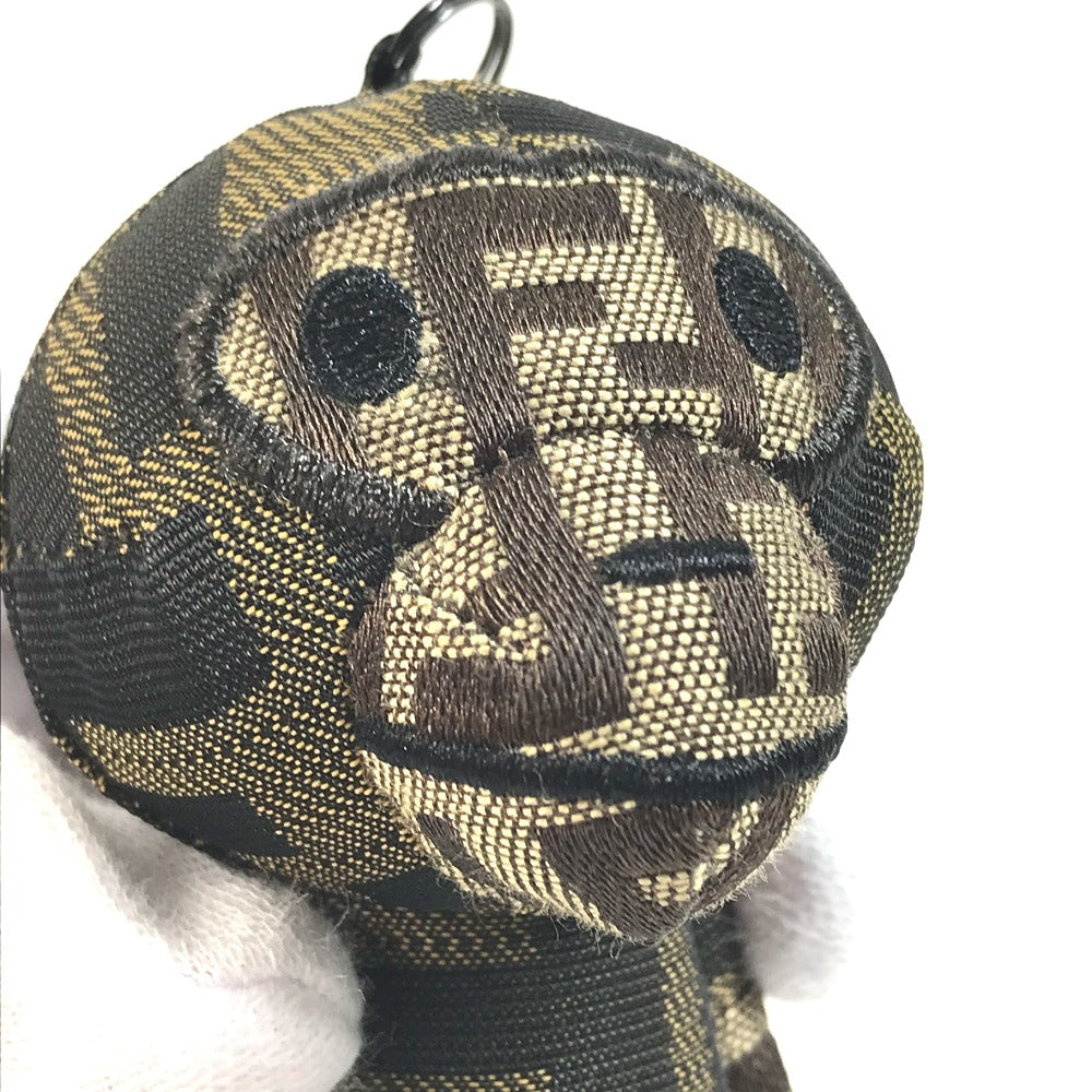 FENDI A BATHING APE アベイシングエイプ コラボ マイロ ズッカ 携帯ストラップ ぬいぐるみ チャーム キャンバス メンズ ブラウン
