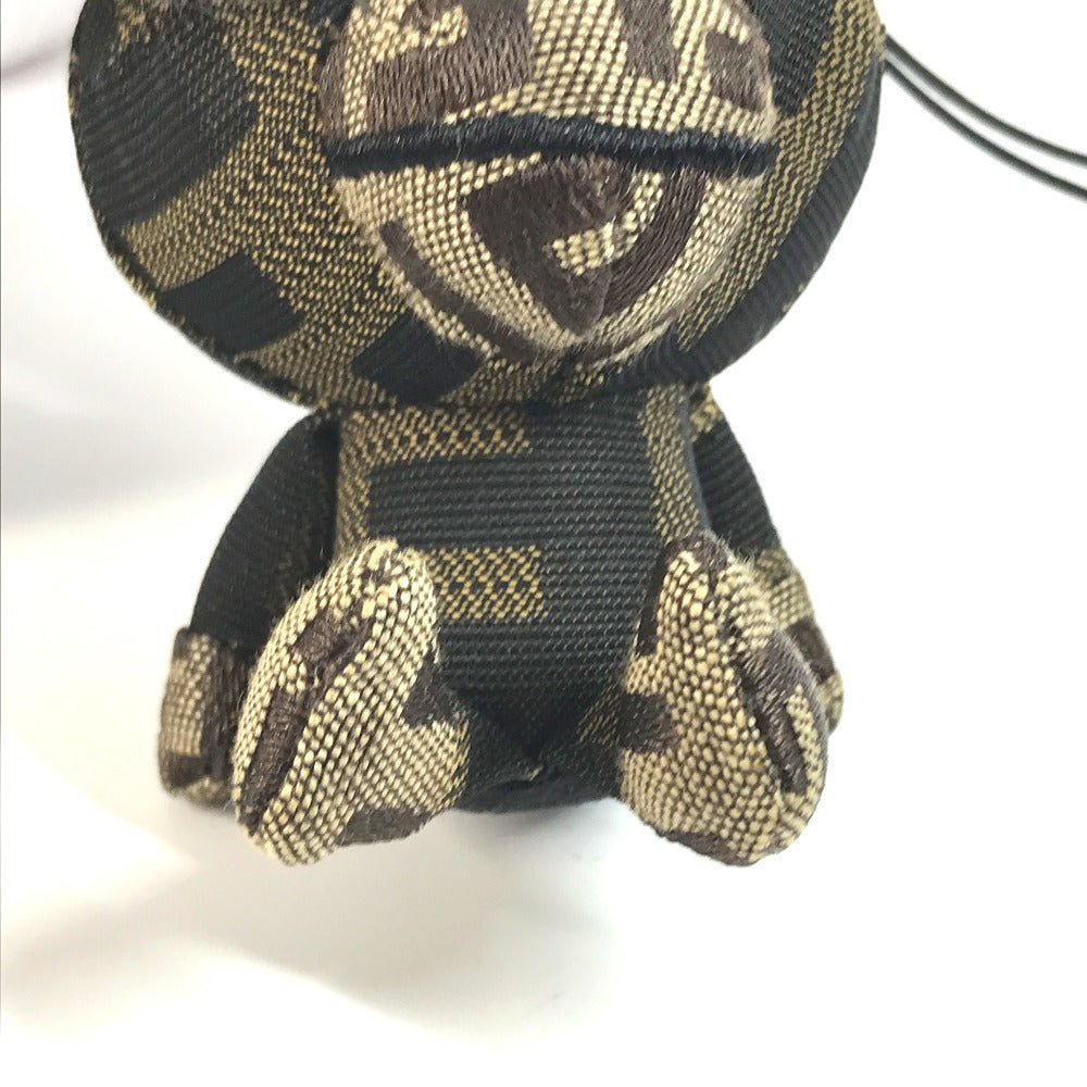 FENDI A BATHING APE アベイシングエイプ コラボ マイロ ズッカ 携帯ストラップ ぬいぐるみ チャーム キャンバス メンズ ブラウン