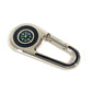 FENDI Logo compass carabiner Bag Charm Key Holder Metal Silver Used