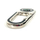 FENDI Logo compass carabiner Bag Charm Key Holder Metal Silver Used