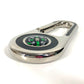 FENDI Logo compass carabiner Bag Charm Key Holder Metal Silver Used