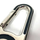 FENDI Logo compass carabiner Bag Charm Key Holder Metal Silver Used