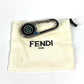 FENDI Logo compass carabiner Bag Charm Key Holder Metal Silver Used