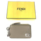 FENDI 7M0343 Two-Tone Logo Card Case/Coin Purse/Wallet/Fragment Case/Coin Case Leather Women's Beige