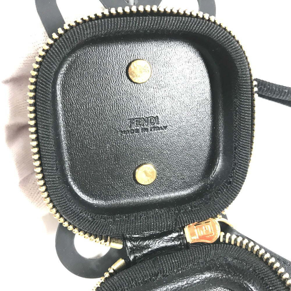 FENDI メッシュ ストラップ付 ロゴ スマホポーチ ケース iphone アイフォン スマホケース スマートフォンケース ラバー メンズ ブラック