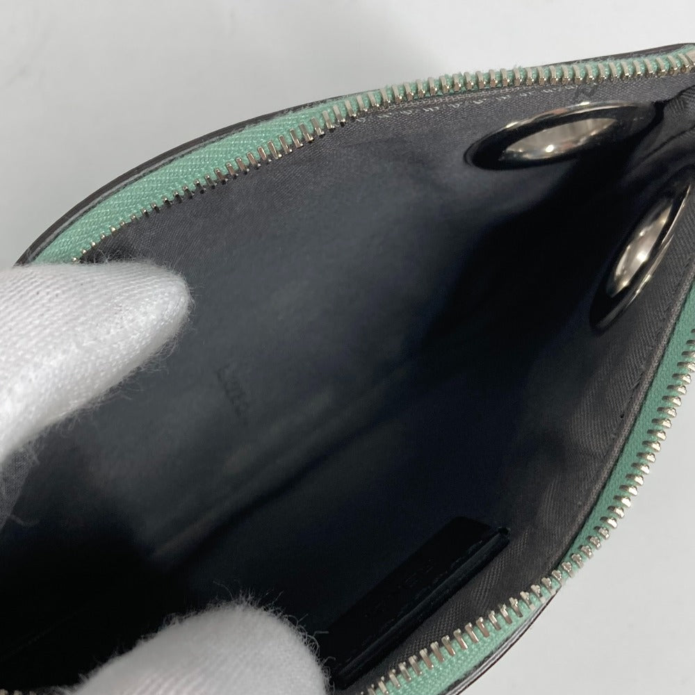 FENDI 8BS007 コインケース 財布 クラッチスモール ポーチ レザー レディース グリーン