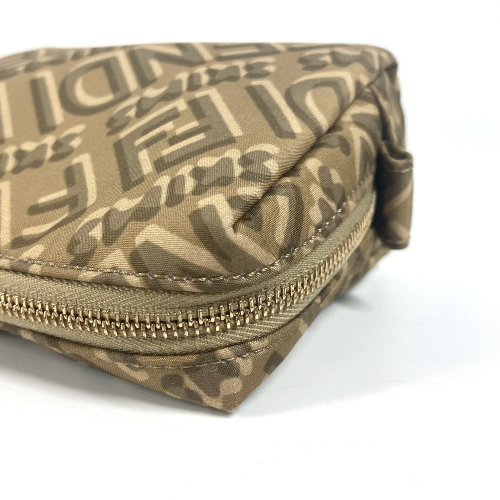 FENDI 8N0179 SKIMS スキムズ コラボ ロゴ マルチポーチ 化粧ポーチ ポーチ ナイロン レディース ベージュ