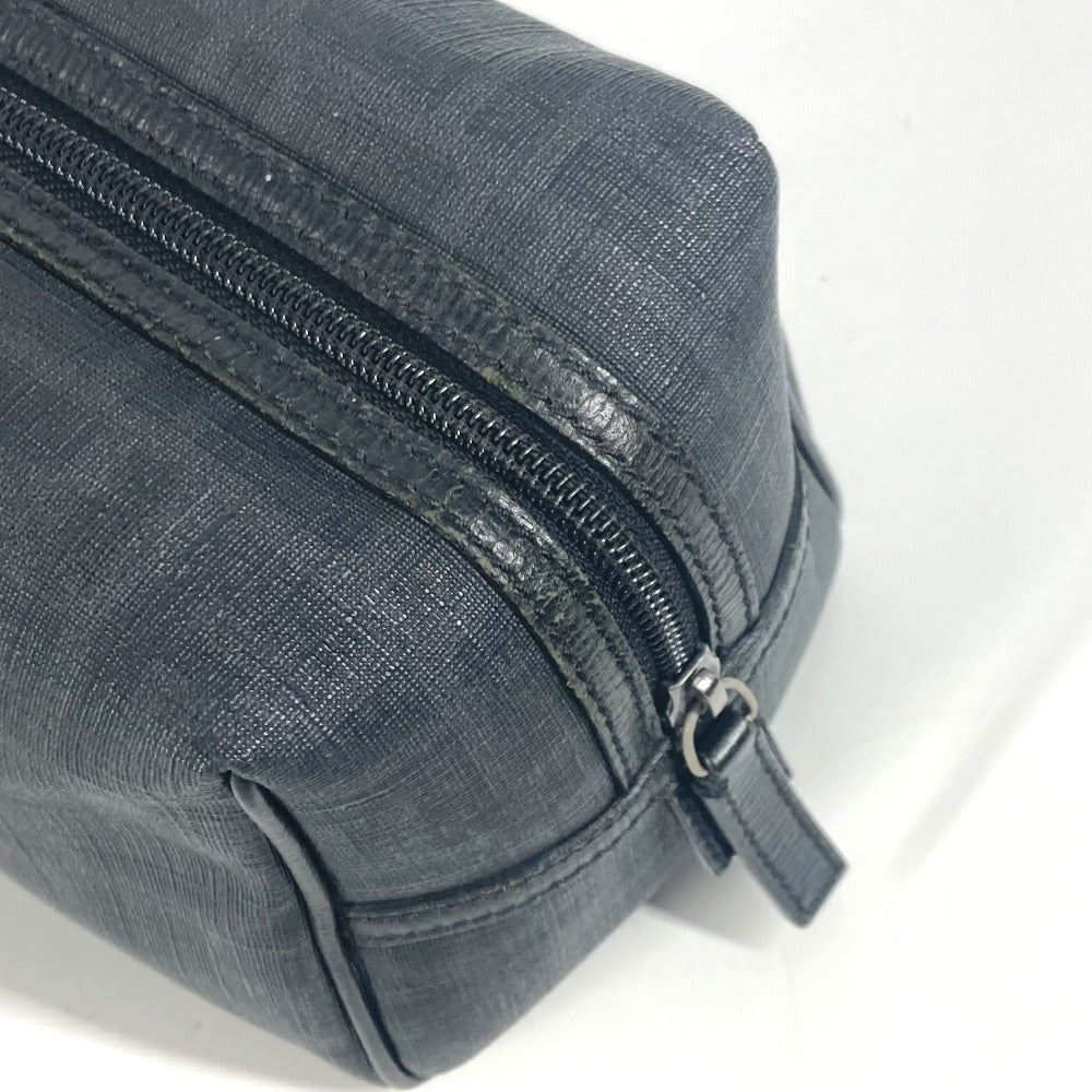 FENDI ズッカ ロゴ カバン ポーチ セカンドバッグ PVC メンズ ブラック