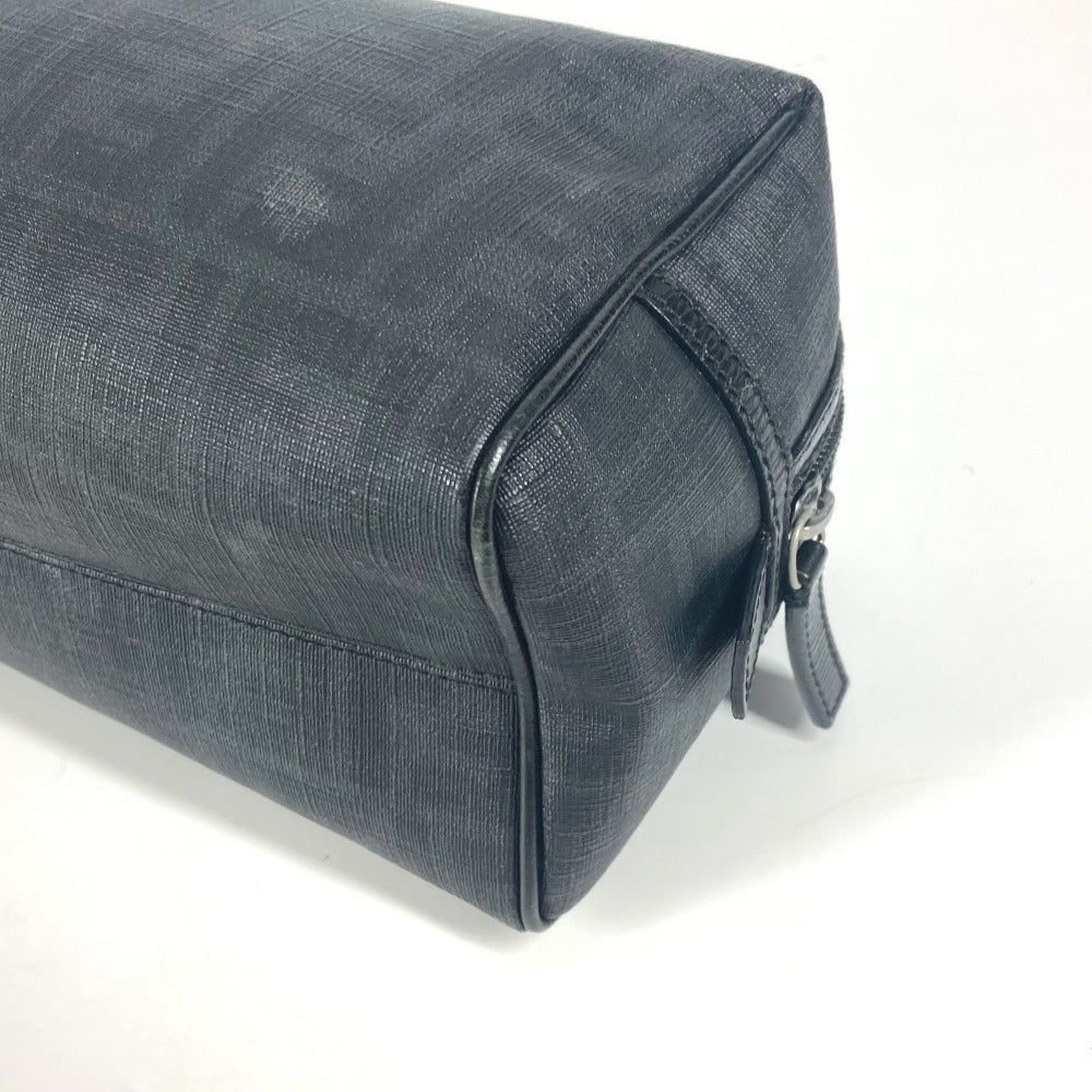 FENDI ズッカ ロゴ カバン ポーチ セカンドバッグ PVC メンズ ブラック