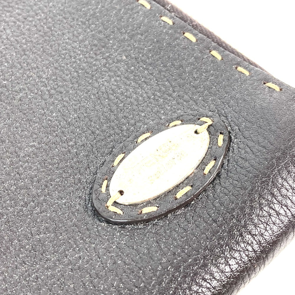 FENDI カバン ポーチ セレリア L字ファスナー クラッチバッグ レザー メンズ ダークブラウン