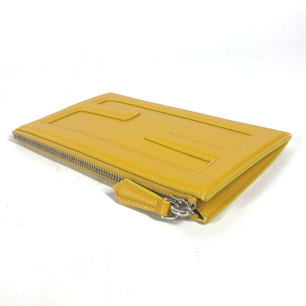 FENDI 7N0114 カバン ロゴ FFロゴ ポーチバケット ポーチ クラッチバッグ レザー レディース イエロー - brandshop-reference