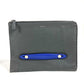 FENDI Selleria Logo Pouch/Clutch Bag in Black Leather for Men