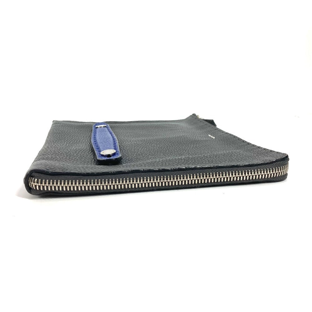 FENDI Selleria Logo Pouch/Clutch Bag in Black Leather for Men