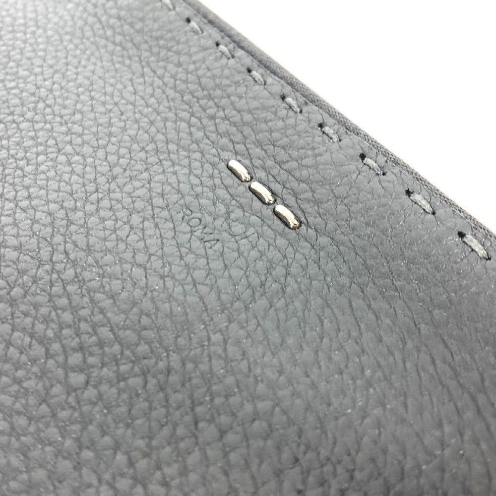 FENDI Selleria Logo Pouch/Clutch Bag in Black Leather for Men