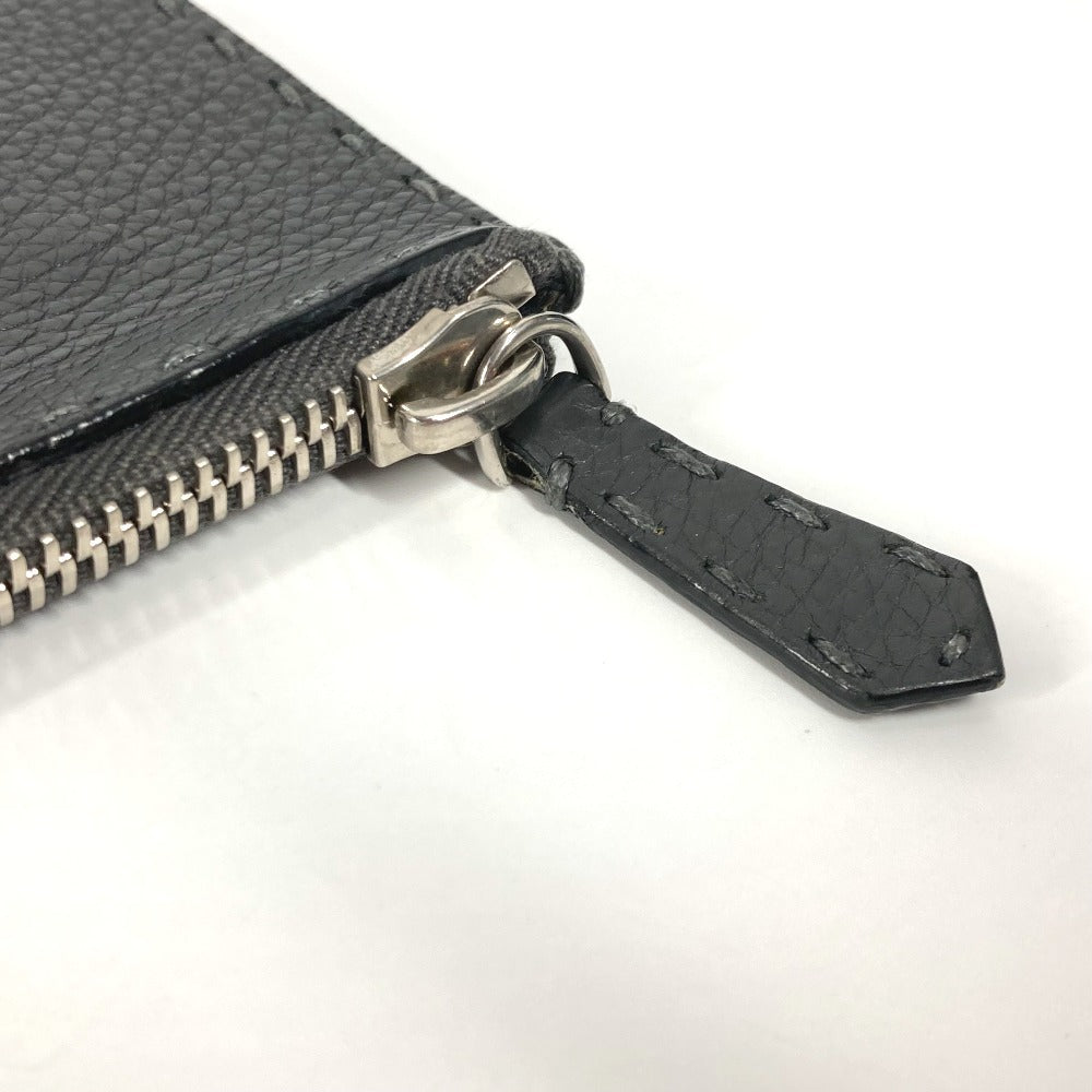 FENDI Selleria Logo Pouch/Clutch Bag in Black Leather for Men