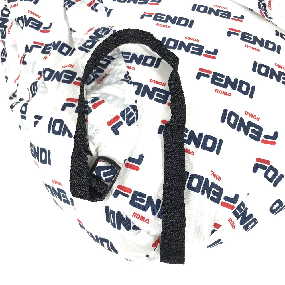 FENDI バックパック カバン フィラ FILA コラボ ポーチ付き リュックサック ナイロン レディース ホワイト