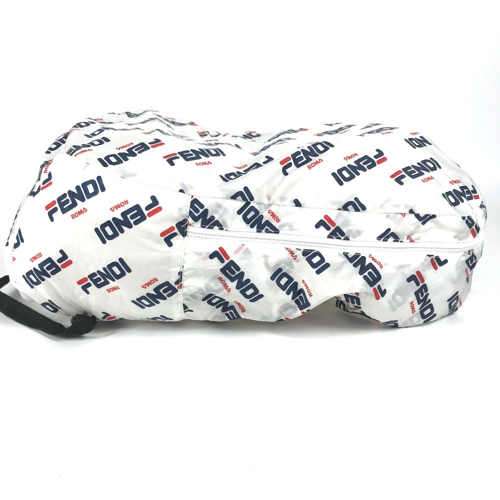 FENDI バックパック カバン フィラ FILA コラボ ポーチ付き リュックサック ナイロン レディース ホワイト