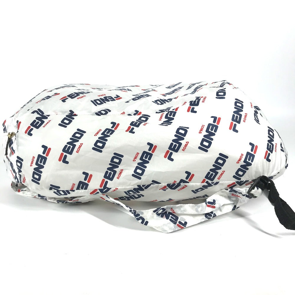 FENDI バックパック カバン フィラ FILA コラボ ポーチ付き リュックサック ナイロン レディース ホワイト