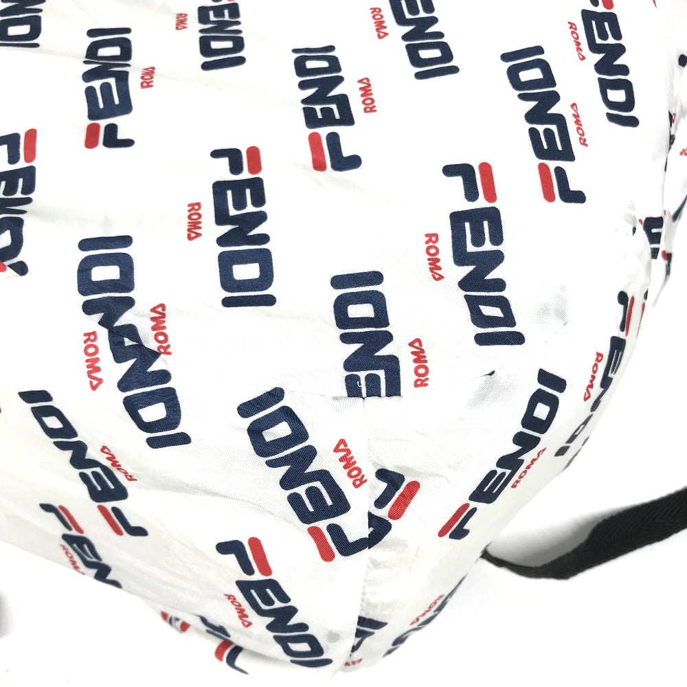 FENDI バックパック カバン フィラ FILA コラボ ポーチ付き リュックサック ナイロン レディース ホワイト