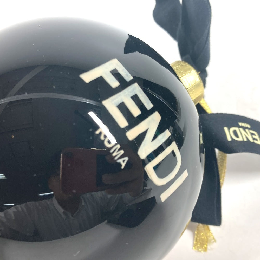 FENDI Xmas クリスマスボール ロゴ クリスマス オーナメント モンスター インテリア チャーム プラスチック ユニセックス ブラック