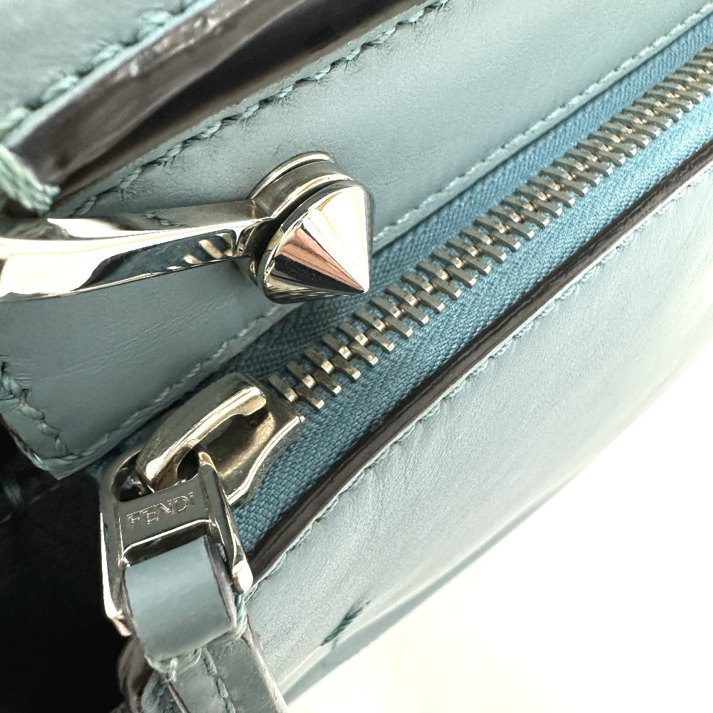 FENDI 8BN293 ドットコム 2WAYバッグ ショルダーバッグ カバン ハンドバッグ レザー レディース ブルー