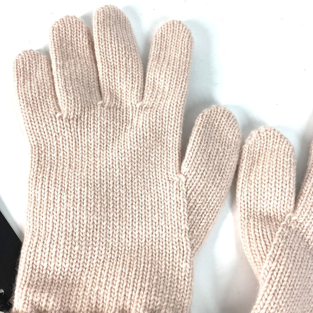 FENDI FXY574 ロゴ グローブ 手袋 ウール レディース ライトピンク