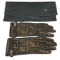 FENDI Zucca print FF logo winter gloves, canvas, women's, brown