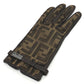 FENDI Zucca print FF logo winter gloves, canvas, women's, brown