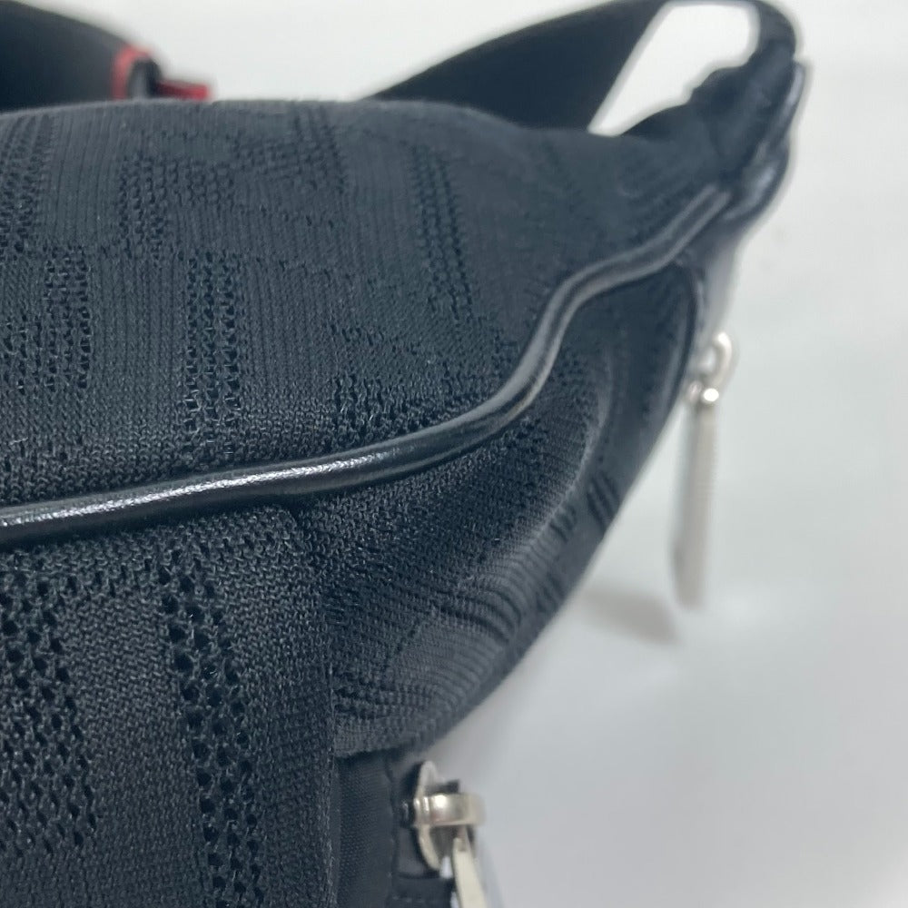 FENDI 7VA483 クロスボディ ショルダーバッグ ズッカ メッシュ カバン ボディバッグ ポリアミド メンズ ブラック
