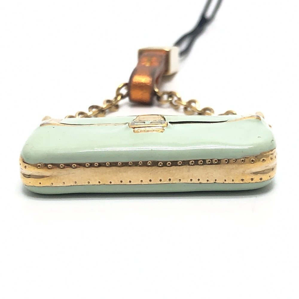 FENDI Bag Motif Mamma Baguette Accessory Key Holder Charm Cell Phone Strap Ceramic Women's Green