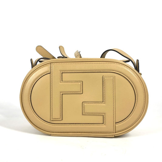 FENDI 8BS058 ポシェット 斜め掛け カメラケース スモール オーロック MINI CAMERA CASE 2WAYバッグ ハンドバッグ ショルダーバッグ レザー レディース ベージュ
