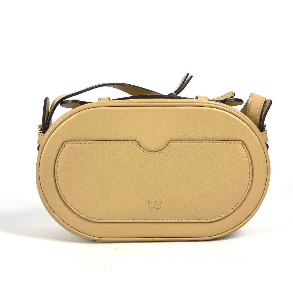 FENDI 8BS058 ポシェット 斜め掛け カメラケース スモール オーロック MINI CAMERA CASE 2WAYバッグ ハンドバッグ ショルダーバッグ レザー レディース ベージュ