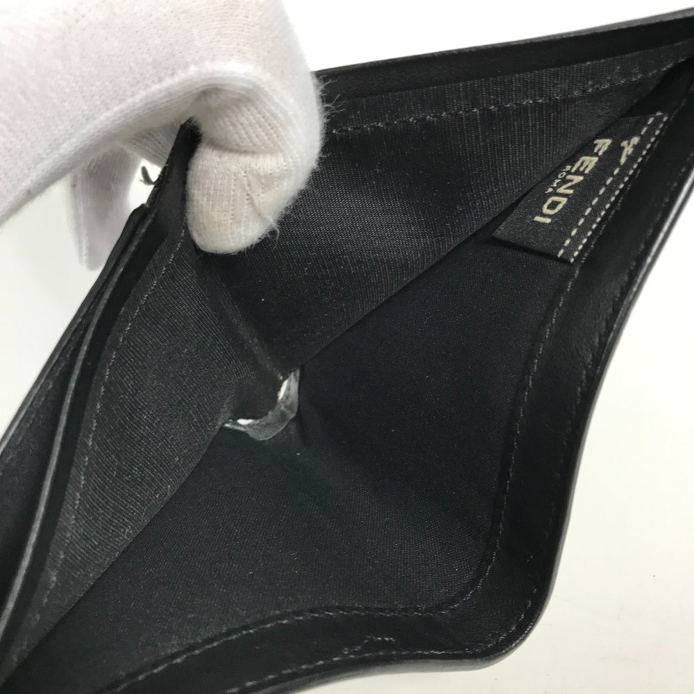 FENDI 7M0169 コンパクトウォレット ジョシュアヴィーダス Joshua Vides コラボ 札入れ 2つ折り財布 レザー メンズ ホワイト