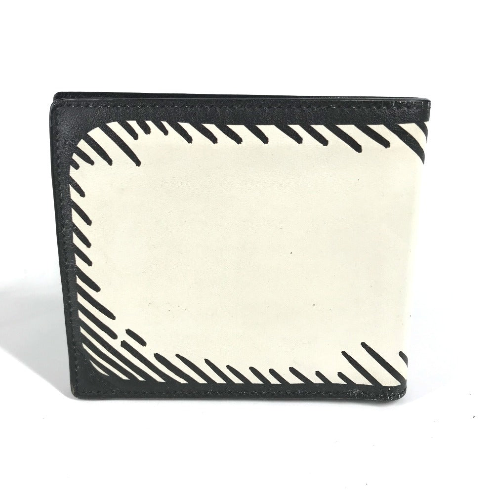 FENDI 7M0169 コンパクトウォレット ジョシュアヴィーダス Joshua Vides コラボ 札入れ 2つ折り財布 レザー メンズ ホワイト