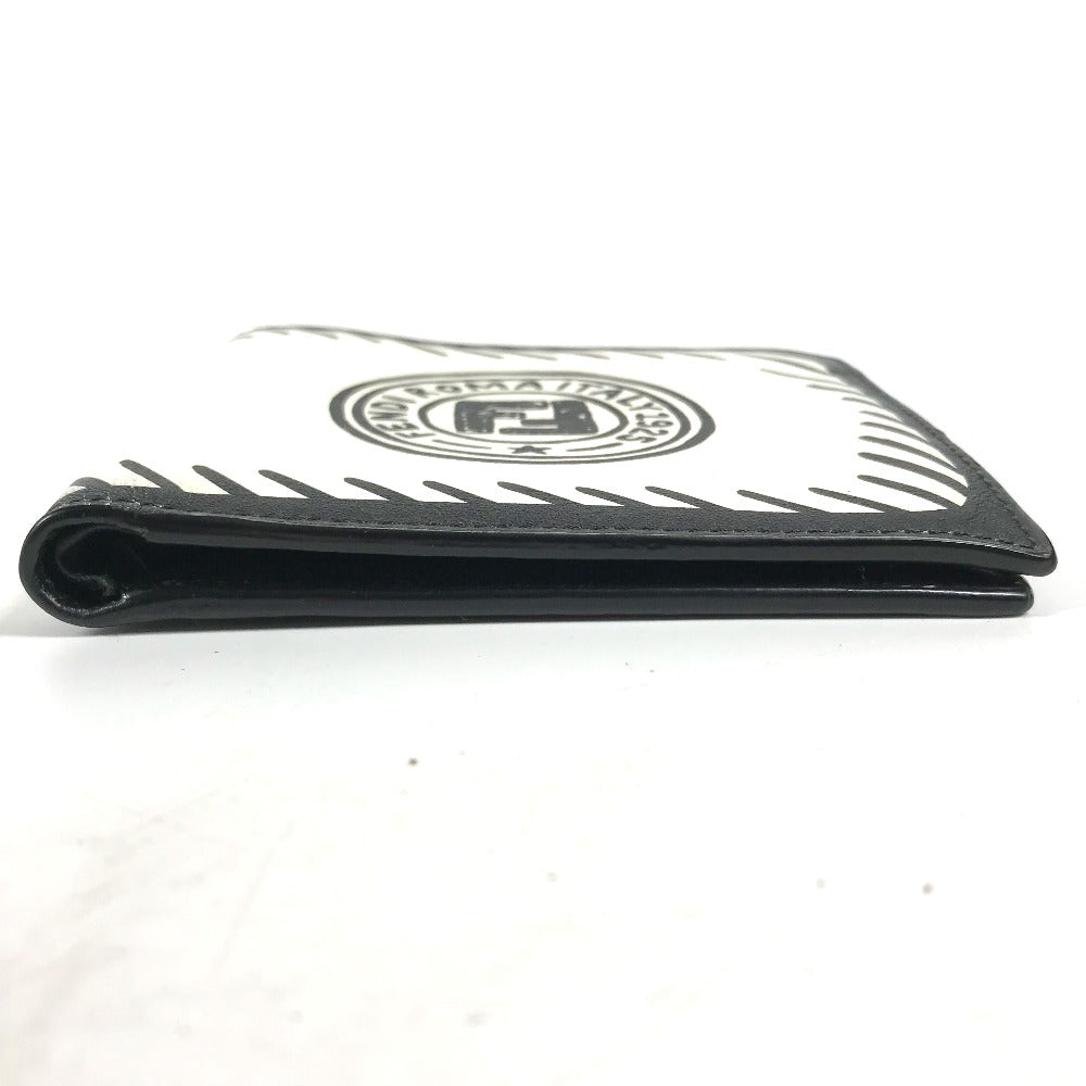 FENDI 7M0169 コンパクトウォレット ジョシュアヴィーダス Joshua Vides コラボ 札入れ 2つ折り財布 レザー メンズ ホワイト