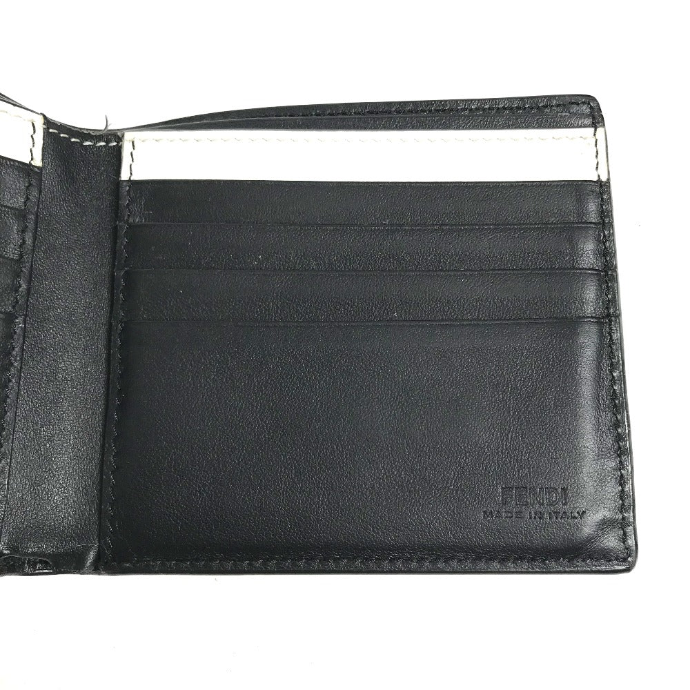FENDI 7M0169 コンパクトウォレット ジョシュアヴィーダス Joshua Vides コラボ 札入れ 2つ折り財布 レザー メンズ ホワイト