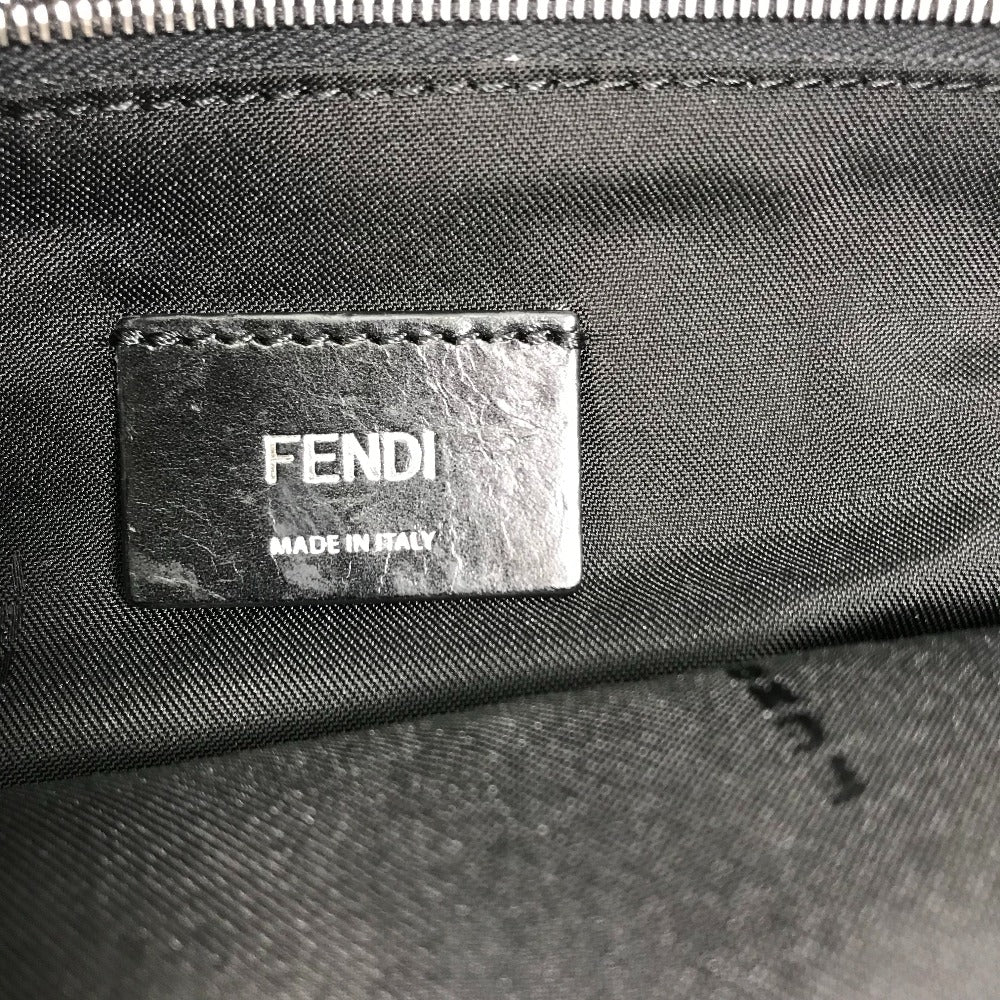 FENDI 7VA470 Crossbody Clutch Bag, Monster Bugs, 2-Way Messenger Bag, Shoulder Bag, Leather, Men's, Black