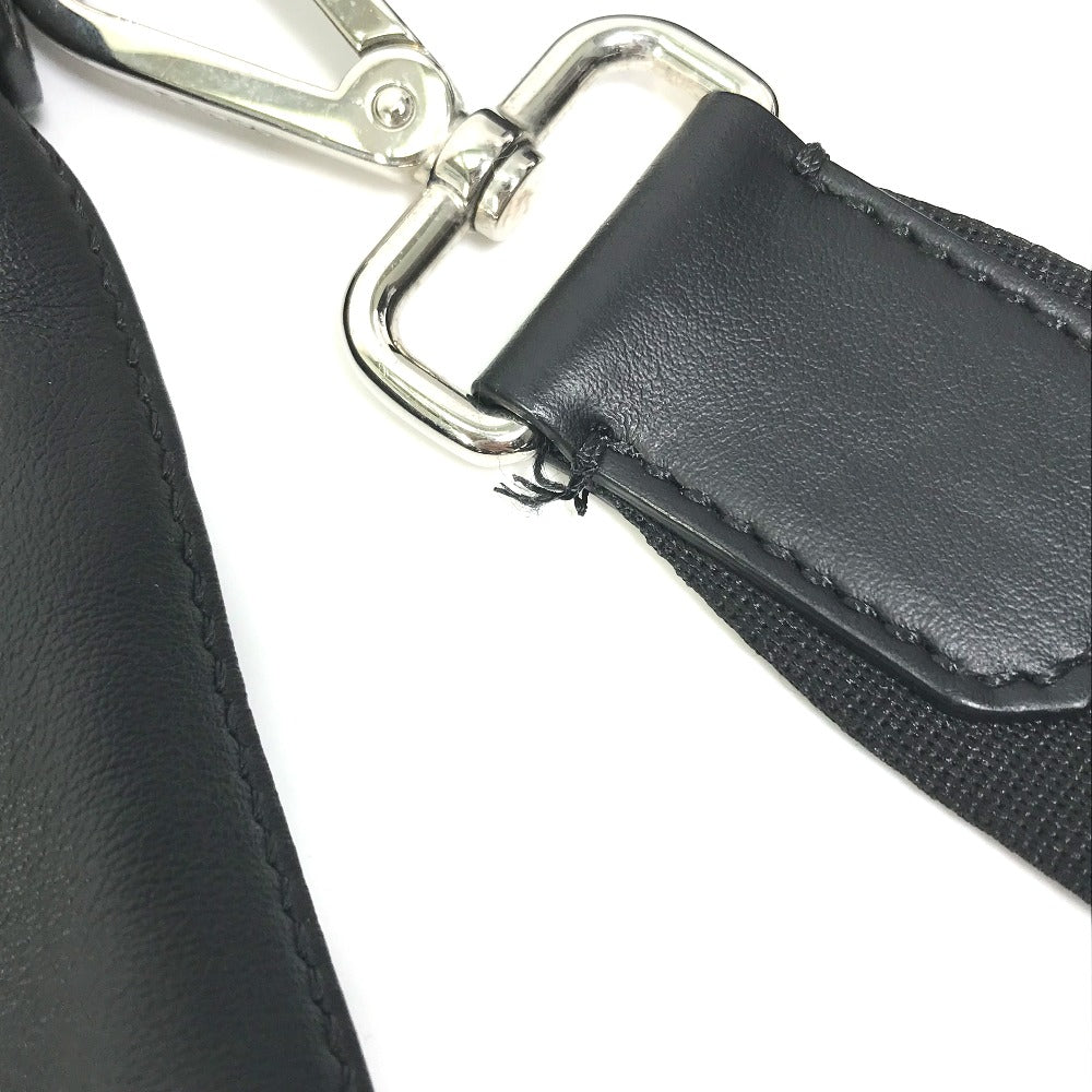 FENDI 7VA470 Crossbody Clutch Bag, Monster Bugs, 2-Way Messenger Bag, Shoulder Bag, Leather, Men's, Black