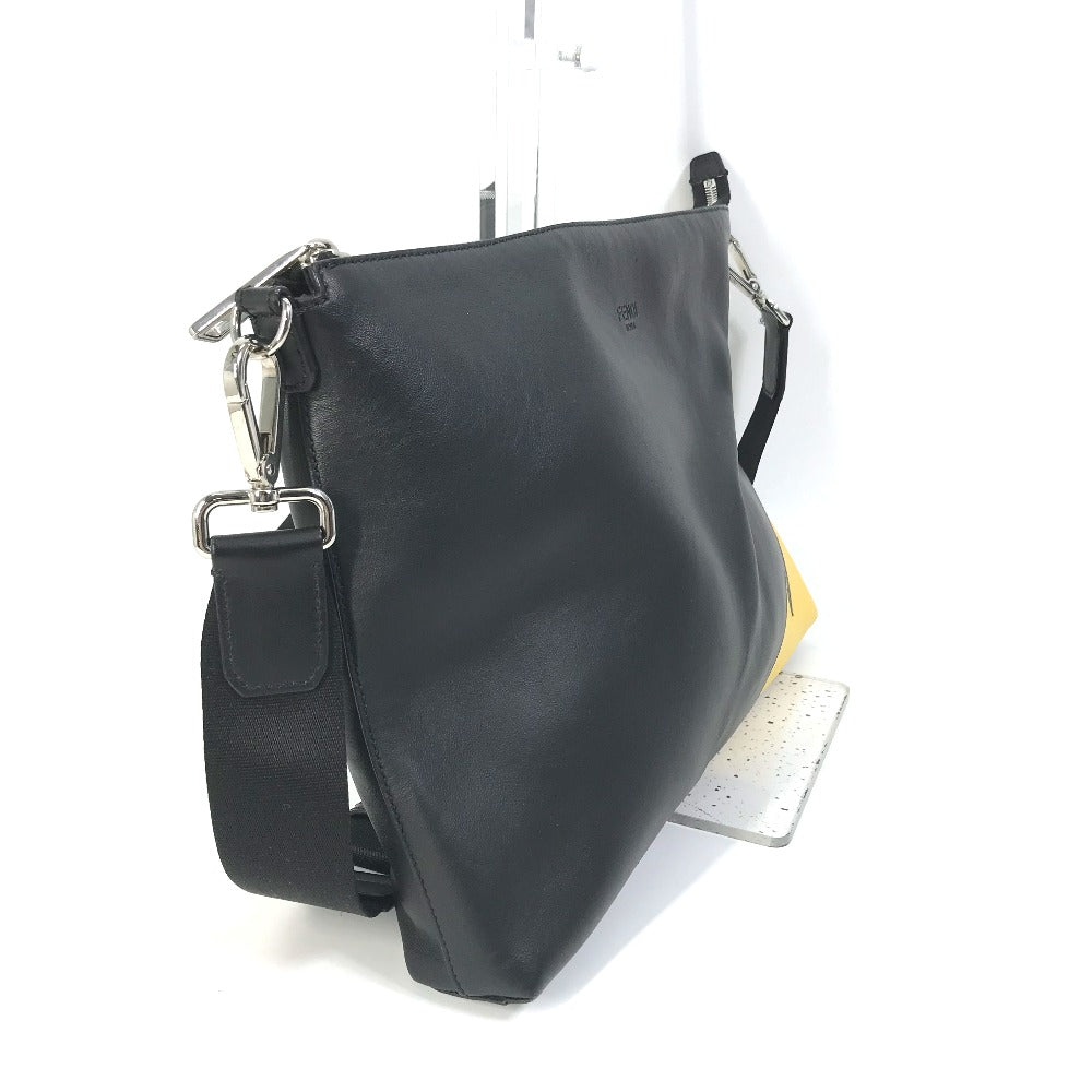 FENDI 7VA470 Crossbody Clutch Bag, Monster Bugs, 2-Way Messenger Bag, Shoulder Bag, Leather, Men's, Black