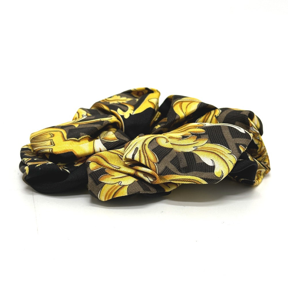 FENDI Versace collaboration Versace Fendace FENDACE hair accessory hair tie Zucca scrunchie silk women's black
