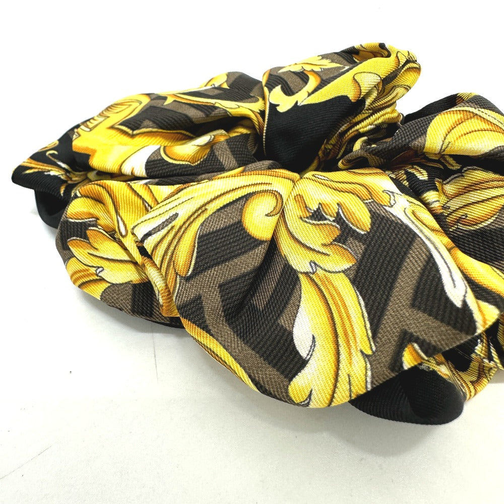 FENDI Versace collaboration Versace Fendace FENDACE hair accessory hair tie Zucca scrunchie silk women's black
