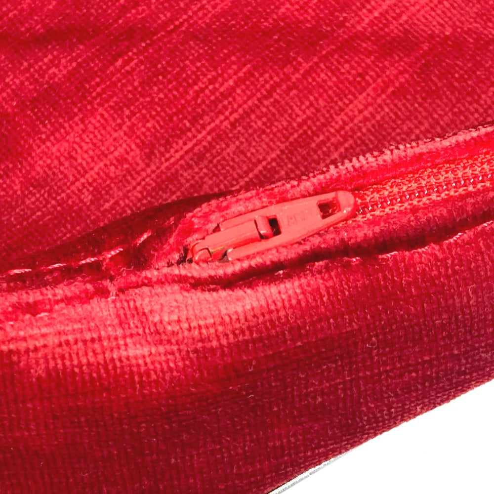 FENDI Rhinestone and Swarovski Logo Cushion Cover, Velvet, Unisex, Red