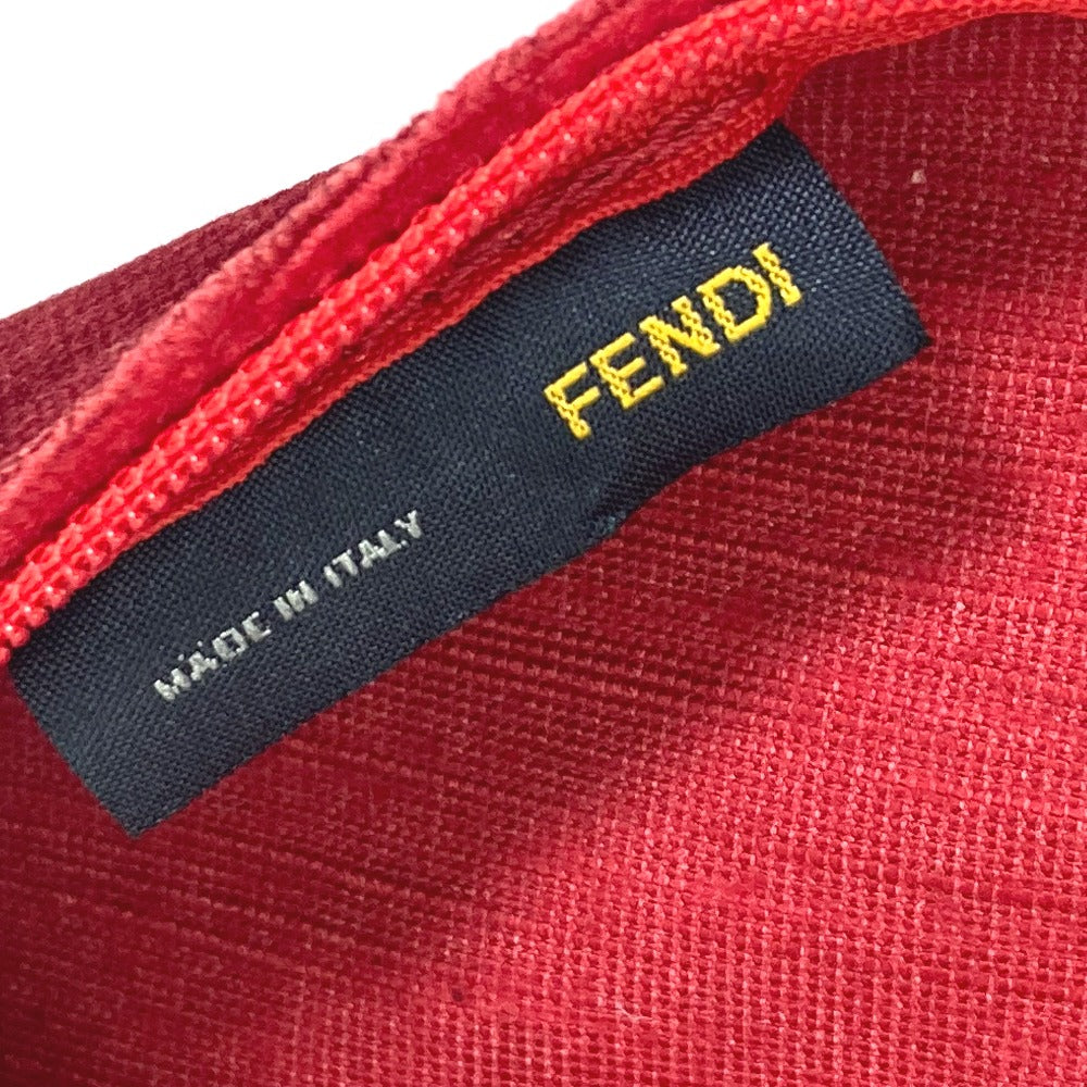 FENDI Rhinestone and Swarovski Logo Cushion Cover, Velvet, Unisex, Red