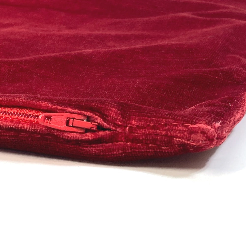 FENDI Rhinestone and Swarovski Logo Cushion Cover, Velvet, Unisex, Red
