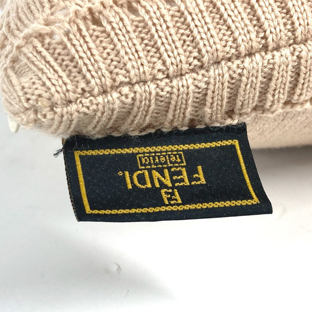 FENDI ニット ロゴ ズッカ ピロー 枕 インテリア クッション ニット レディース ベージュ