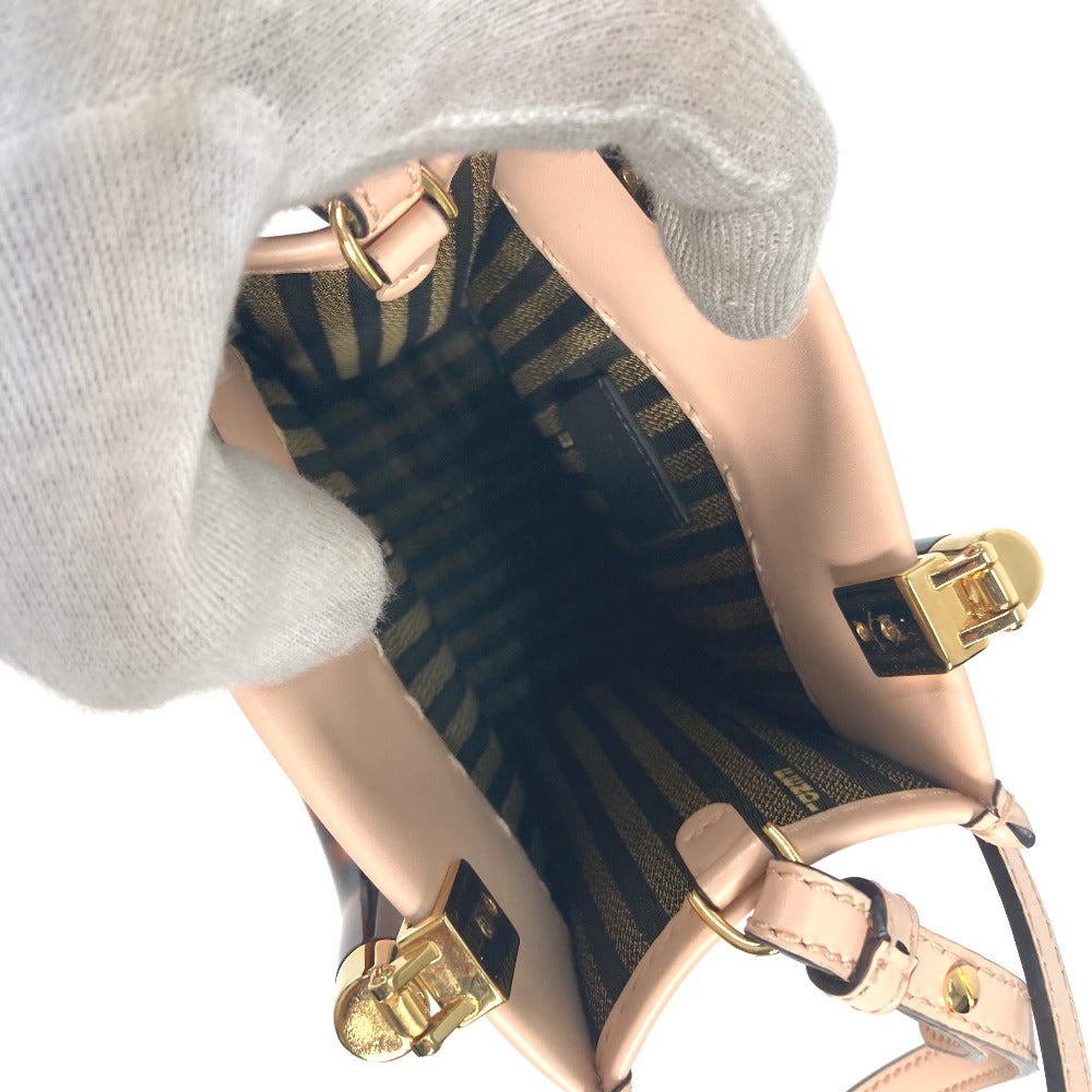 FENDI 8BS051 ショルダーバッグ 斜め掛け カバン サンシャインショッパースモール 2WAYバッグ ハンドバッグ レザー レディース ベージュ系