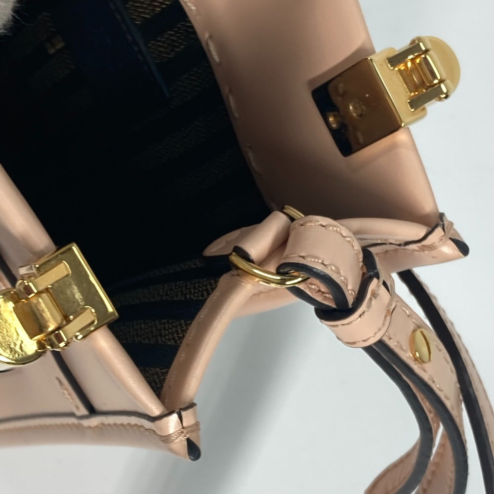 FENDI 8BS051 ショルダーバッグ 斜め掛け カバン サンシャインショッパースモール 2WAYバッグ ハンドバッグ レザー レディース ベージュ系