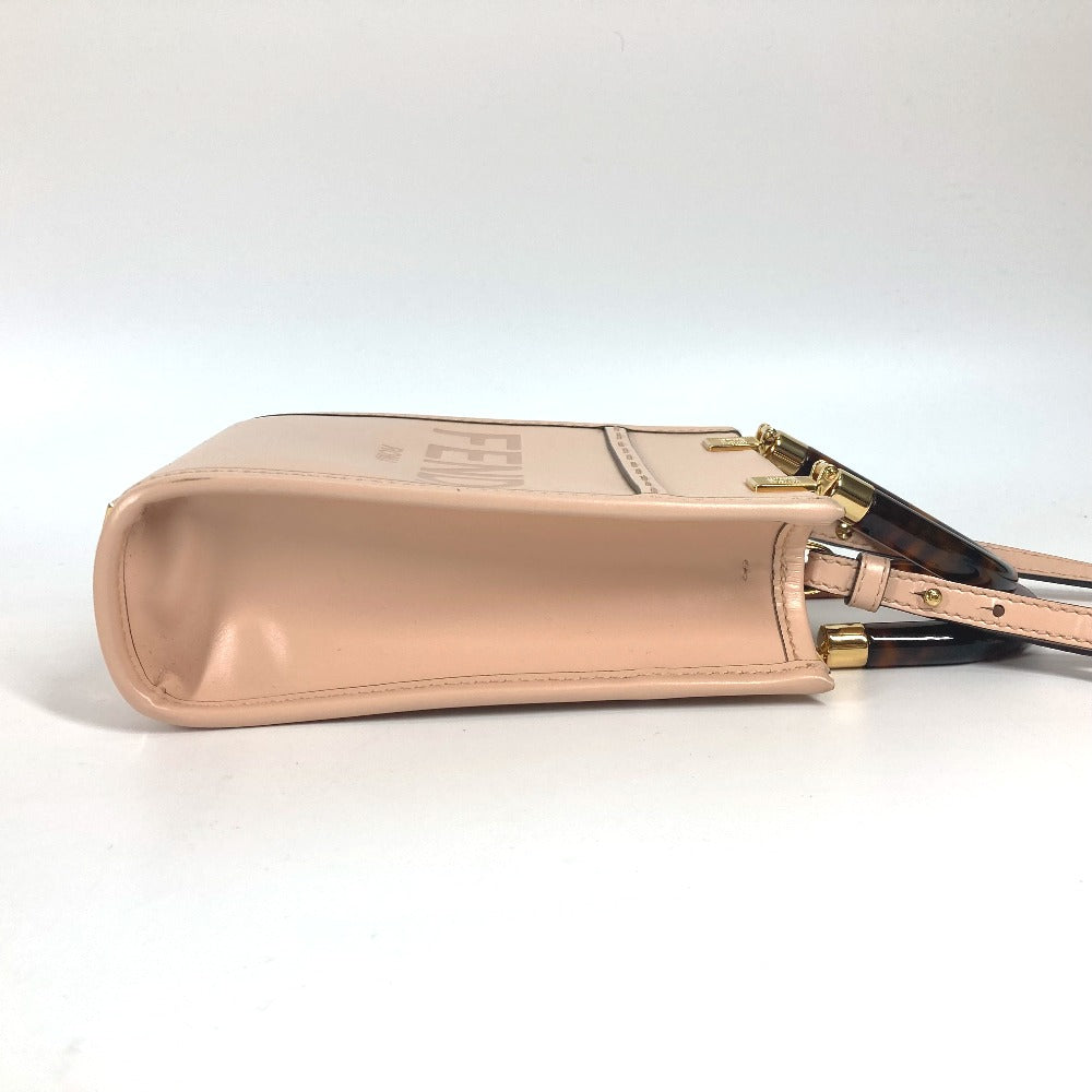 FENDI 8BS051 ショルダーバッグ 斜め掛け カバン サンシャインショッパースモール 2WAYバッグ ハンドバッグ レザー レディース ベージュ系