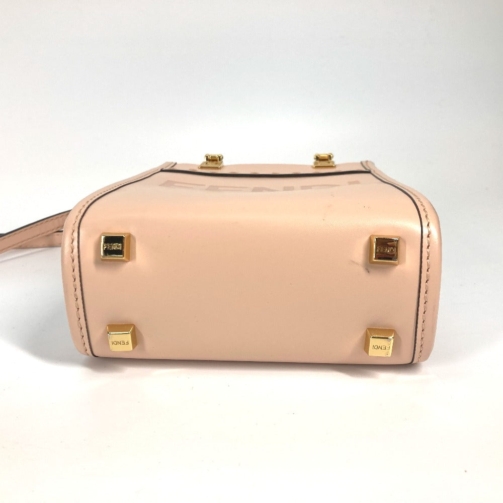 FENDI 8BS051 ショルダーバッグ 斜め掛け カバン サンシャインショッパースモール 2WAYバッグ ハンドバッグ レザー レディース ベージュ系